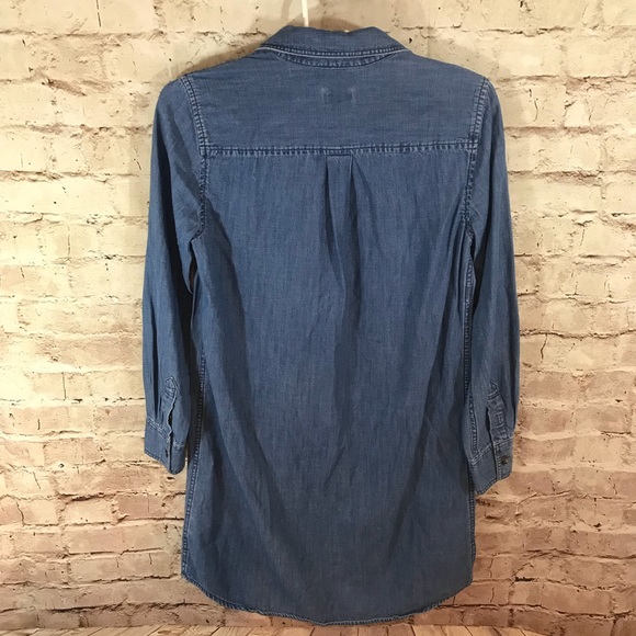 J. Crew Chambray Shirtdress Long Sleeve Denim - Picture 5 of 6